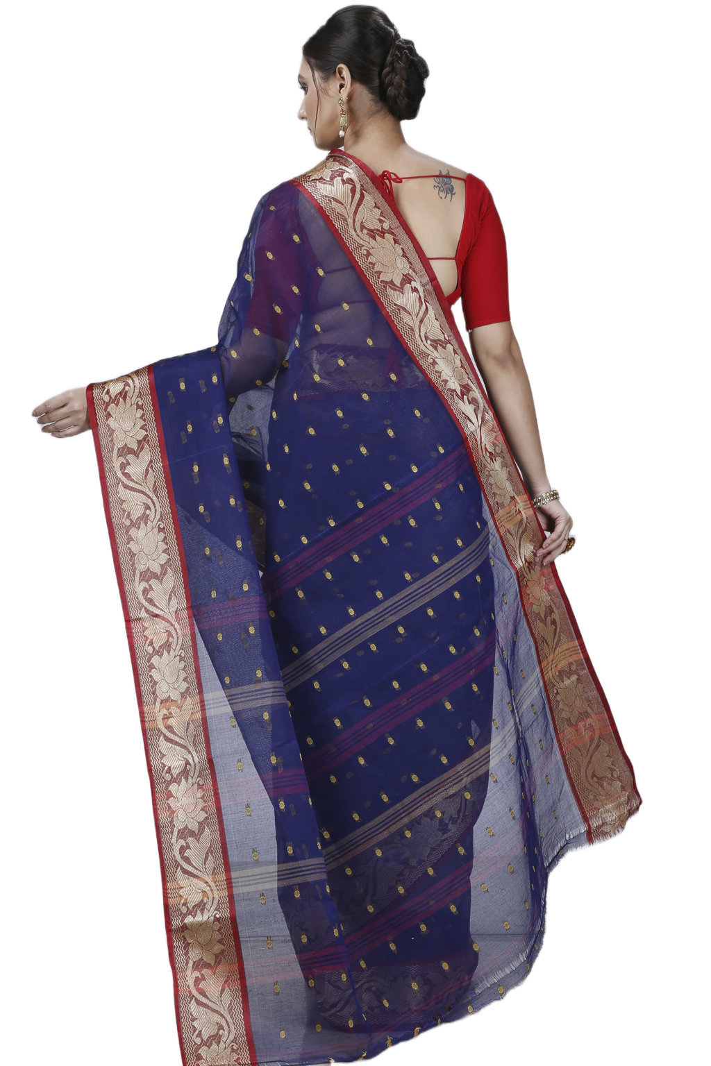 Blue Pure Cotton Unnati Tant Saree (1172)
